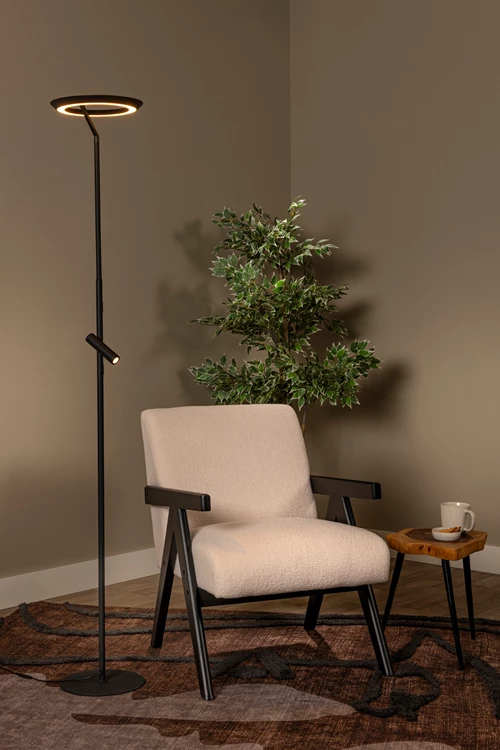 Lucide CELESTE - Lampadaire - Ø 28 cm - LED Dim. - 2700K - Noir | Essential - ambiance 1
